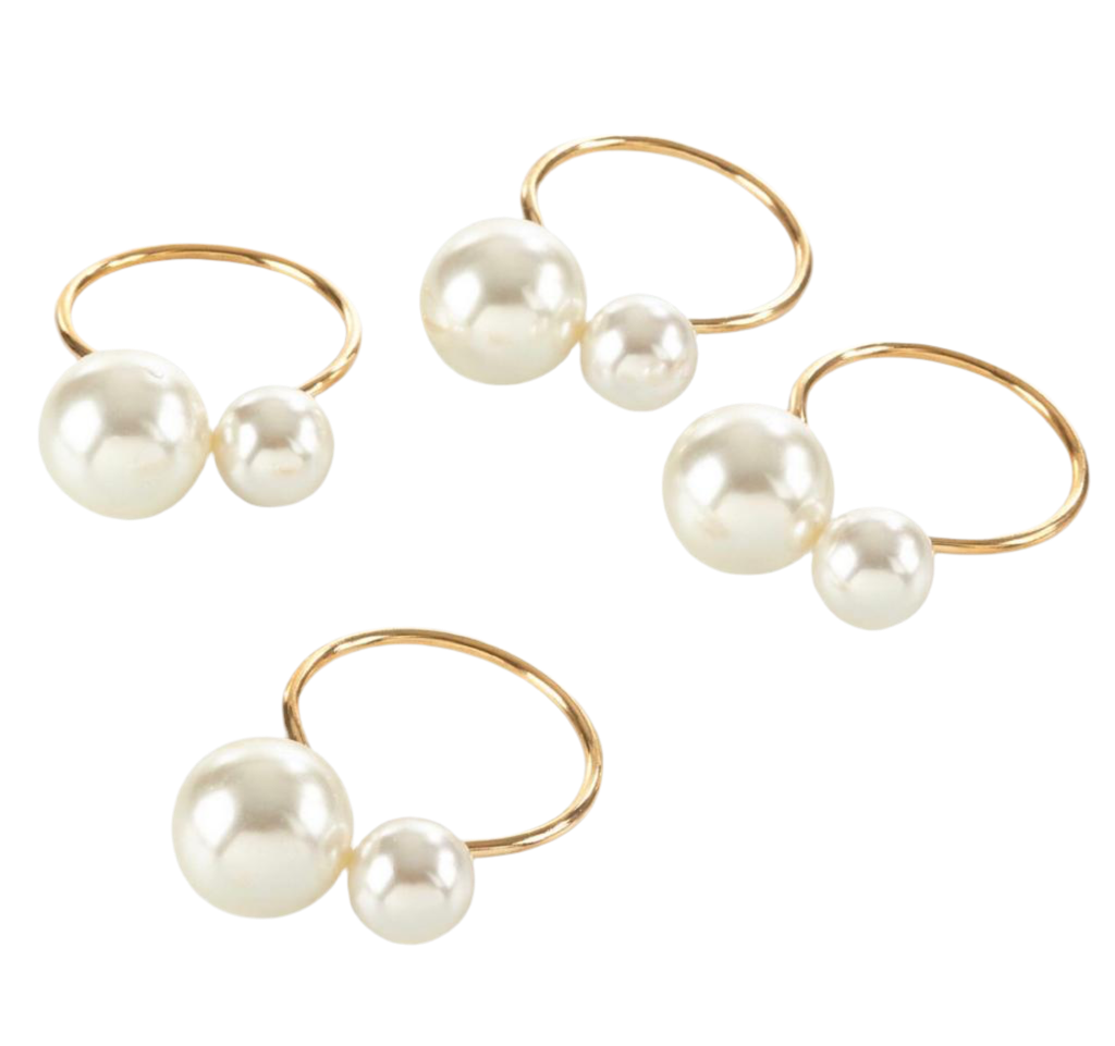 Pearl Ring - Set of 6 Variety of colors available