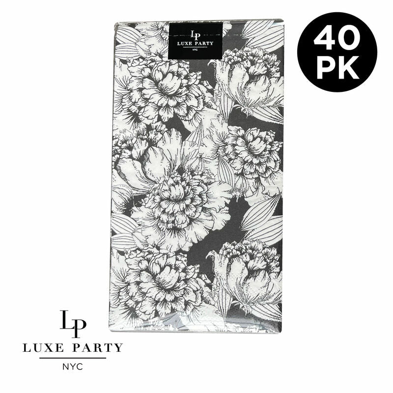 Black and White Paper Cocktail Napkins | 50 Napkins