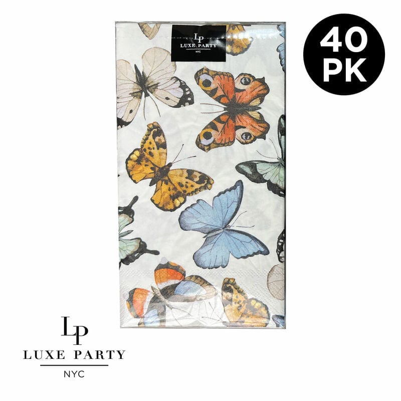 Luxe Party Napkins 50 Beverage Napkins - 5" x 5" Butterfly Paper Dinner Napkins | 40 Napkins