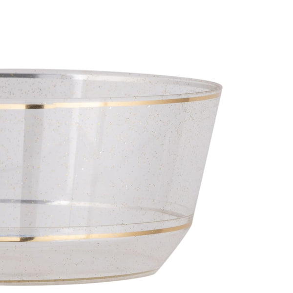 14 Oz. Round Clear • Gold Plastic Bowls  10 Pack - Luxe Party NYC –  Elegance - Fine Tableware