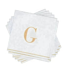 Luxe Party NYC Napkins 16 Cocktail Napkins - 5" x 5" Copy of Letter G Gold Monogram Paper Disposable Napkins