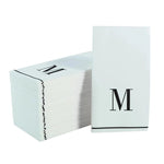 Luxe Party NYC Napkins Black Monogram Paper Disposable Napkins Letter M