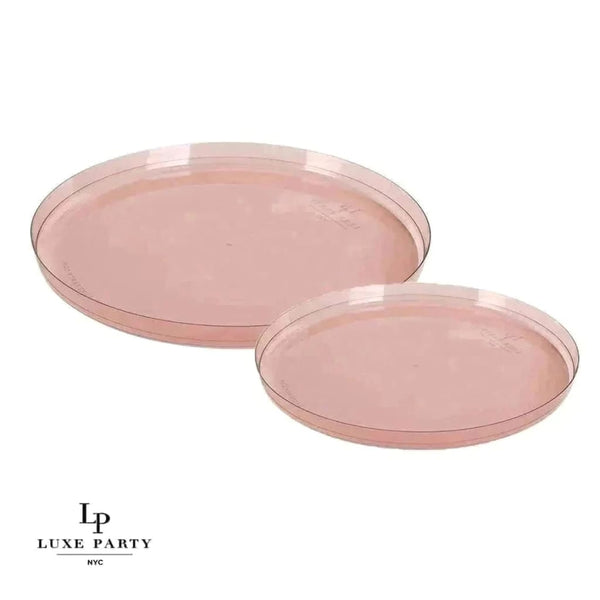 Upscale Round Rose Plastic Wine Cups | 4 Cups