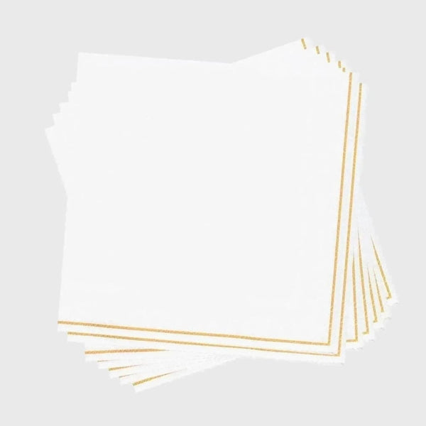 Teal with Gold Stripe Paper Dinner Napkins - Luxe Party NYC – Elegance -  Fine Tableware